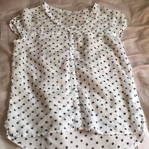 Sheer polka dot blouse